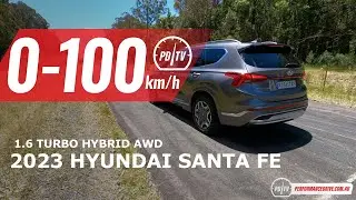 2023 Hyundai Santa Fe Hybrid 0-100km/h & engine sound