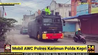 Mobil AWC Polres Karimun lakukan Penyemprotan Cairan Disinfektan di Perum Telaga Mas Kab. Karimun