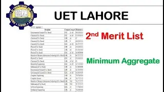 UET Lahore 2nd merit list 2022 Minimum Aggregate | UET Admission 2022 | Education News