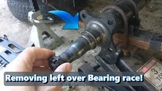 How to remove left over bearing race from an axle shaft