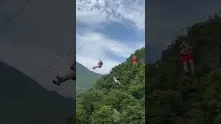 Тарзанка через реку Бзыбь Абхазия
