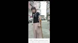Short leg polio girl crutching on the street