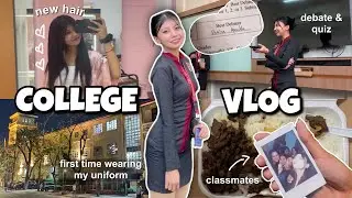 COLLEGE VLOG! (wearing my uniform for the first time, doing acads, long hair again) | Shaina Denniz