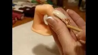Nail art, рисунок на ногтях, золото поталием.золотой френч.