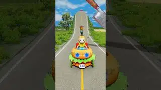 Funny Cars vs Bloody Knife 😂 in BeamNG drive #shorts