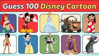 Guess The Disney Cartoon 🤩 | Can You Guess 100 Disney Characters in 7 Seconds?