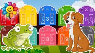 Learn Numbers, Colors, and Animals with Colorful Barns