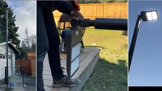 Installing a LED light pole part 3 (lifting the pole, Installing LED head, lighting control)