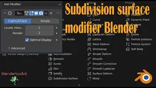 Blender , модификатор Subdivision Surface со всеми настройками