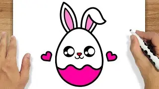 COMO DESENHAR UM OVO DE PÁSCOA DE COELHO KAWAII