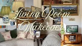 LIVING ROOM MAKEOVER (Part 2) *DIY Curtains, Oil Painting, Thrifted Decor | DECORATE WITH ME