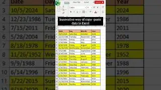 Innovative way of copy-paste data in Excel 