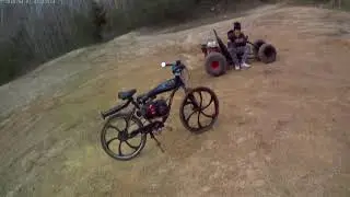 Riding a go-kart and motorized bicycle on dirt bike trails(2)