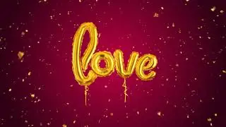 Beautiful Love Balloon Letters Floating animation with green screen 2021
