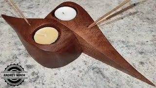 Redwood candle holder