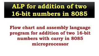u4 | Assembly language Program for addition of two 16-bit numbers with carry in 8085 Microprocessor