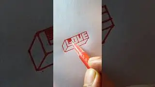 Love word 3d drawing 