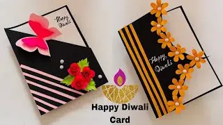 Simple Greeting Cards For Diwali | How To Prepare Diwali Greeting Card #diwali