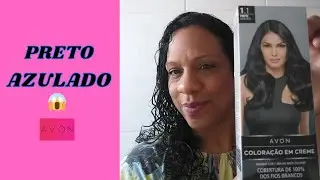 TINTA DE CABELO AVON - COLORAÇÃO EM CREME PRETO AZULADO 1.1