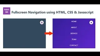 How to create Fullscreen Navigation using HTML, CSS & JavaScript.