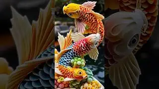 wow very realistic fruit 🍓 carving fishes 🐟#fish#fruit #youtubeshorts #shortsfeed