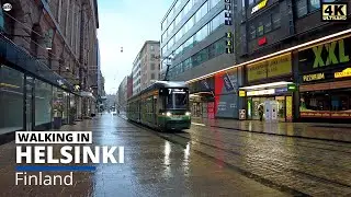 Walking in the Rain in Helsinki Finland - Aleksanterinkatu (26 May 2021)