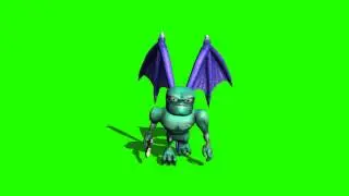 monster running  in green screen