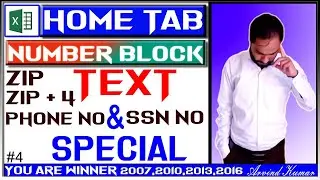 MS Excel-Number Block | Text & Special Format in Excel | How to Format Text & Special in Excel |