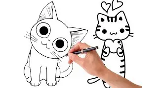 Drawing Cute Cat I Love You | Cute Cat Japan Cartoon