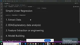 Simple Linear Regression model - Build, Train, Test & Visualize results #machinelearning #regression