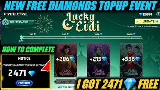 I got free 💎 😍| Free fire Lucky Eidi topup event | How to complete lucky Eidi topupevent free fire