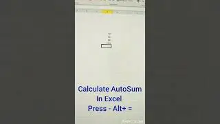AutoSum Calculated in Excel - Very Easy 👍 @Bright Learning