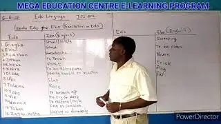 EDO LANGUAGE -TRANSLATIONS IN EDO