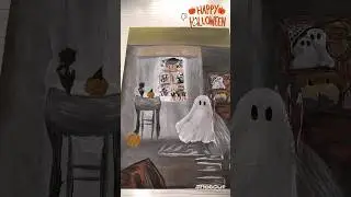 Рисунок с приведениями к хэллоуину 🎃👻🍬🎃👻🍬