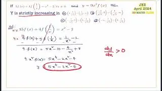 y=9x^2 f(x) increasing in which interval JEE APRIL 2024 QUESTIONS & ANSWERS