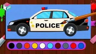Police Car | Coloring book | How to color