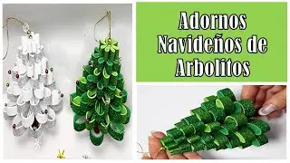 Adornos de Arbolitos Navideños fáciles de hacer