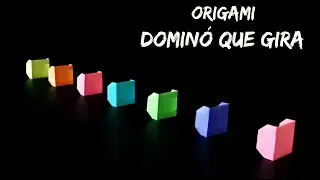 Como fazer ORIGAMI DE DOMINÓ QUE GIRA