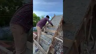 Steps making Formwork On Staircase #shorts #Stairs #Steps #Concrete