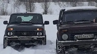 NIVA Legend, NIVA 21214. Разметелево, карьер. Много снега.