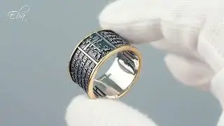 Серебряное мужское кольцо Отче наш