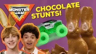 Chocolate Bunny Challenge! MONSTER JAM Revved Up Recaps Season 4 Episode 1
