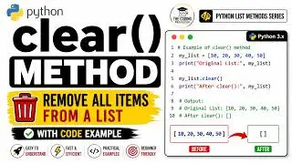 Lec # 12 Learn Python clear() Method from Scratch | Full Tutorial for Beginners