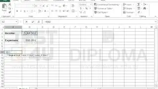 Use the IF function to compare income and expenses (Excel 2013)