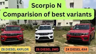 Scorpio N Z4-Z6-Z8 comparison | Diesel MT | इतना confusion 😕 | कोनसा Variant value for money है🤔