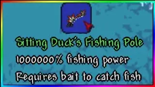 Giving myself 1000000% Fishing power in Terraria