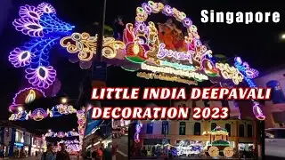 LITTLE INDIA DEEPAVALI DECORATION IN SINGAPORE IS UP (colorful festival of lights at night view) p1