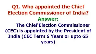 Appointments General Knowledge Questions for UPSC, Group-I, Group-II