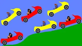 Wonder Woman Vs Thanos Car Race in Algodoo