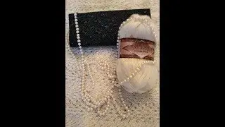 Knitted stole, peacock tail -Alize angora gold simli